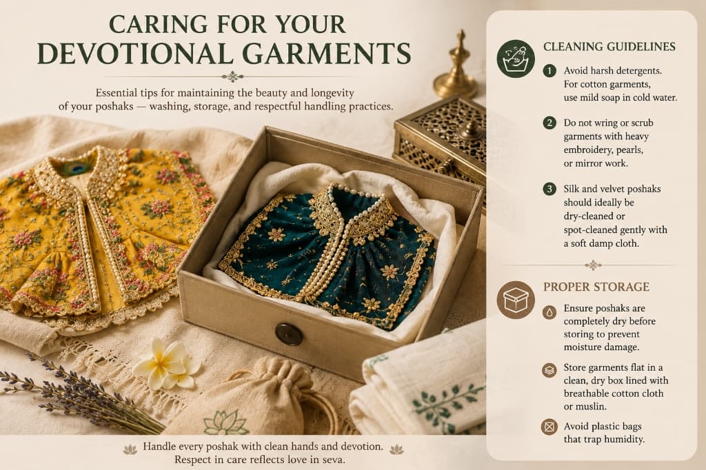 Caring for Your Devotional Garments — Washing, storage, and handling guidelines for Laddu Gopal poshaks