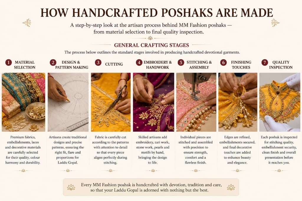 How Handcrafted Poshaks Are Made — Step-by-step artisan process behind SUTRAMM poshaks