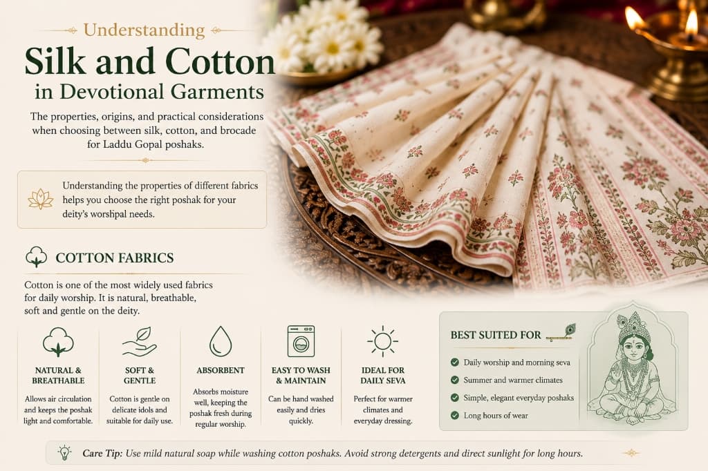 Understanding Silk and Cotton in Devotional Garments — Fabric properties, origins, and practical considerations