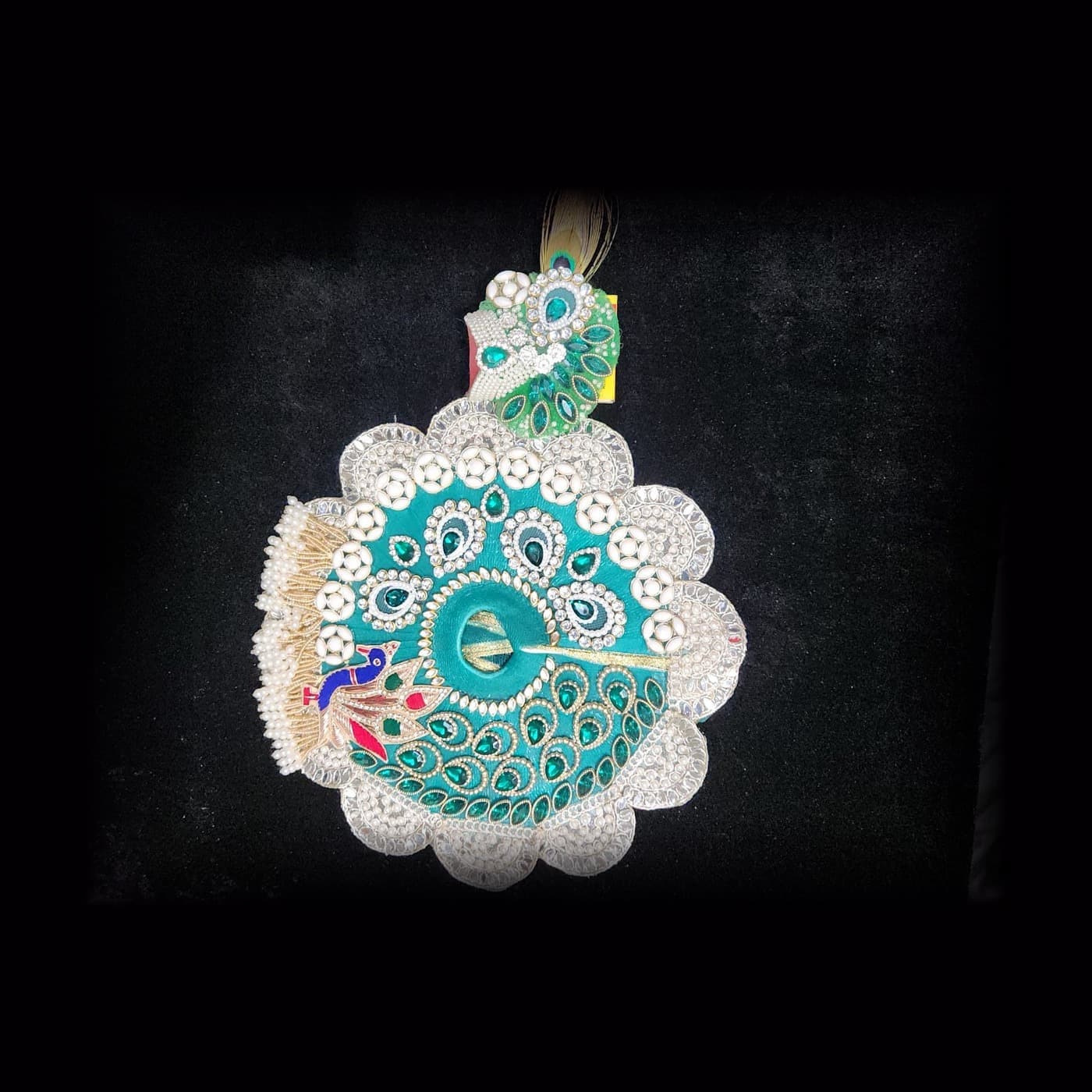 Turquoise Peacock Pearl Poshak front view
