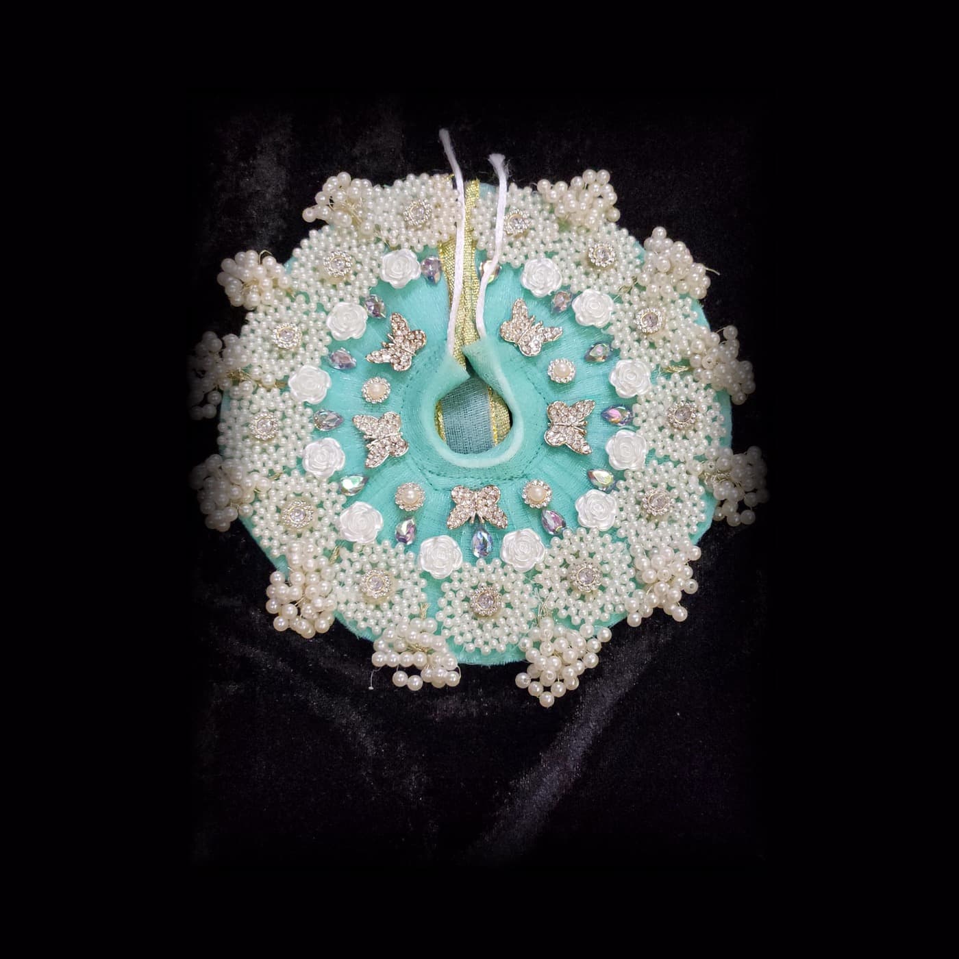 Aqua Pearl Butterfly Poshak front view