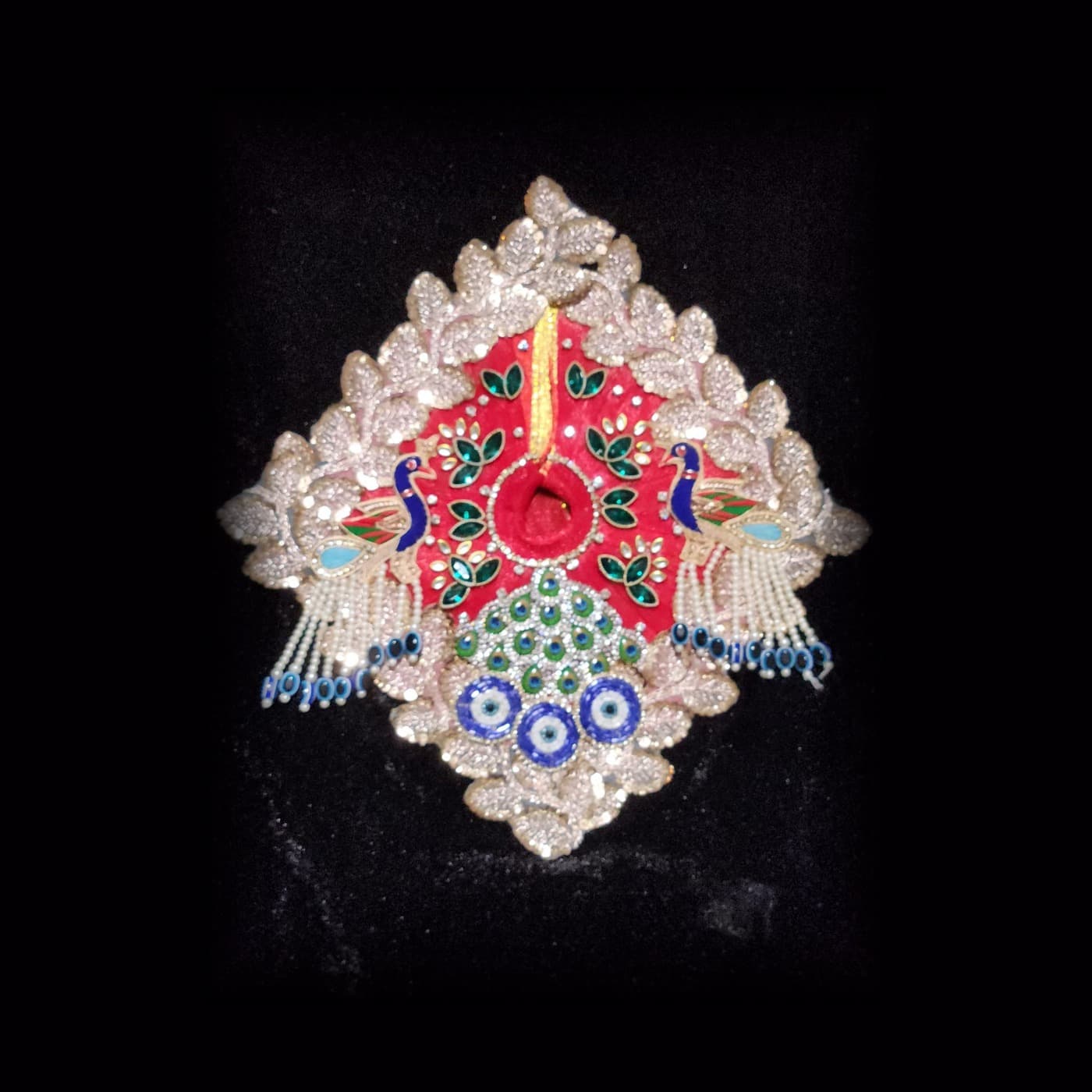 Red Dual Peacock Shringar Poshak front view