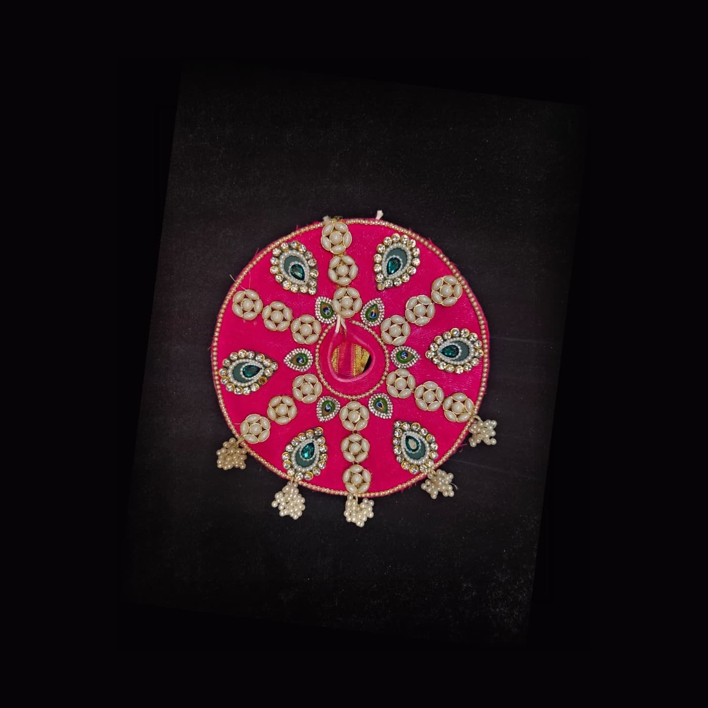 Fuchsia Peacock Emerald Kundan Poshak