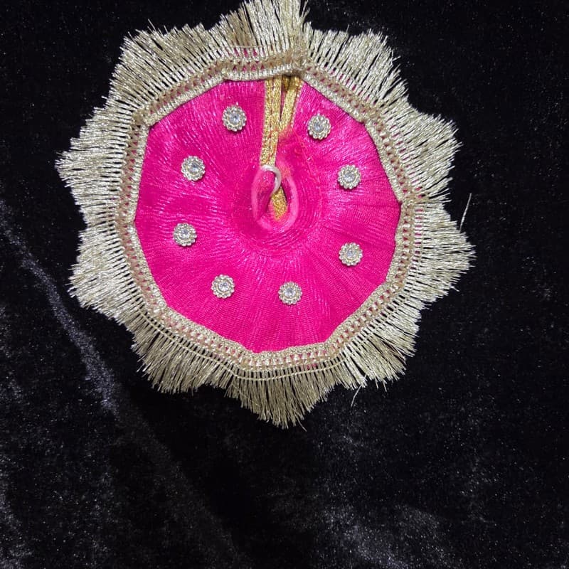 Pink Gold Fringe Border Poshak