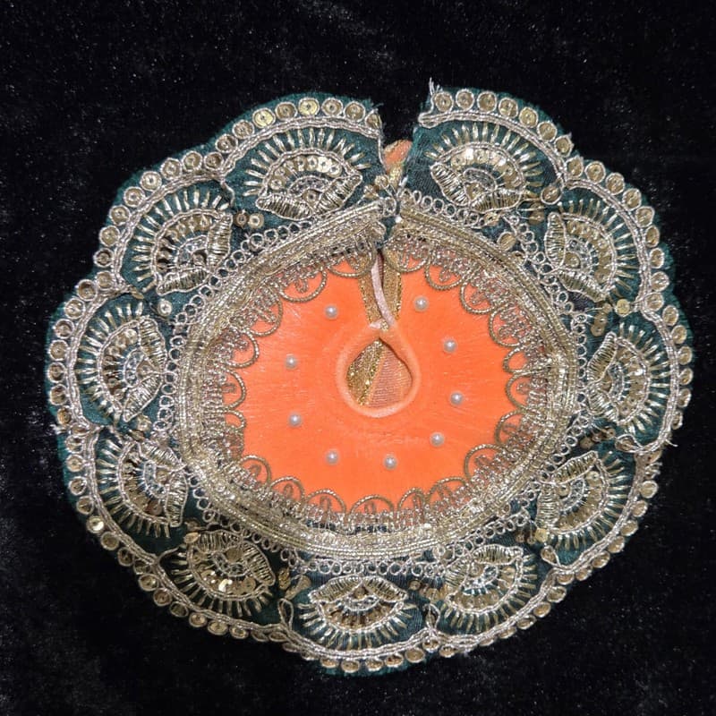Orange Green Zari Scallop Poshak