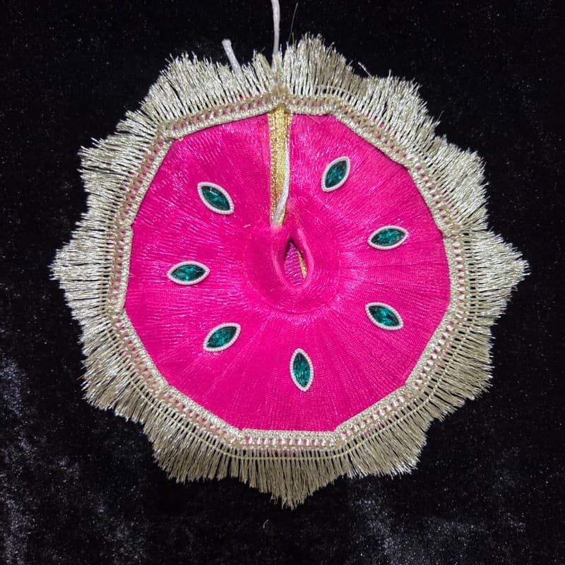 Hot Pink Fringe Emerald Poshak