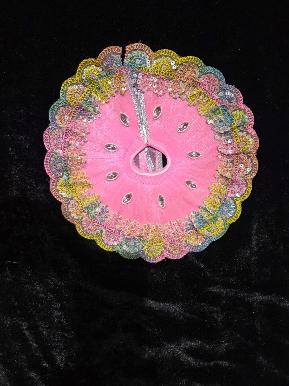 Baby Pink Pastel Multi Lace Poshak front view