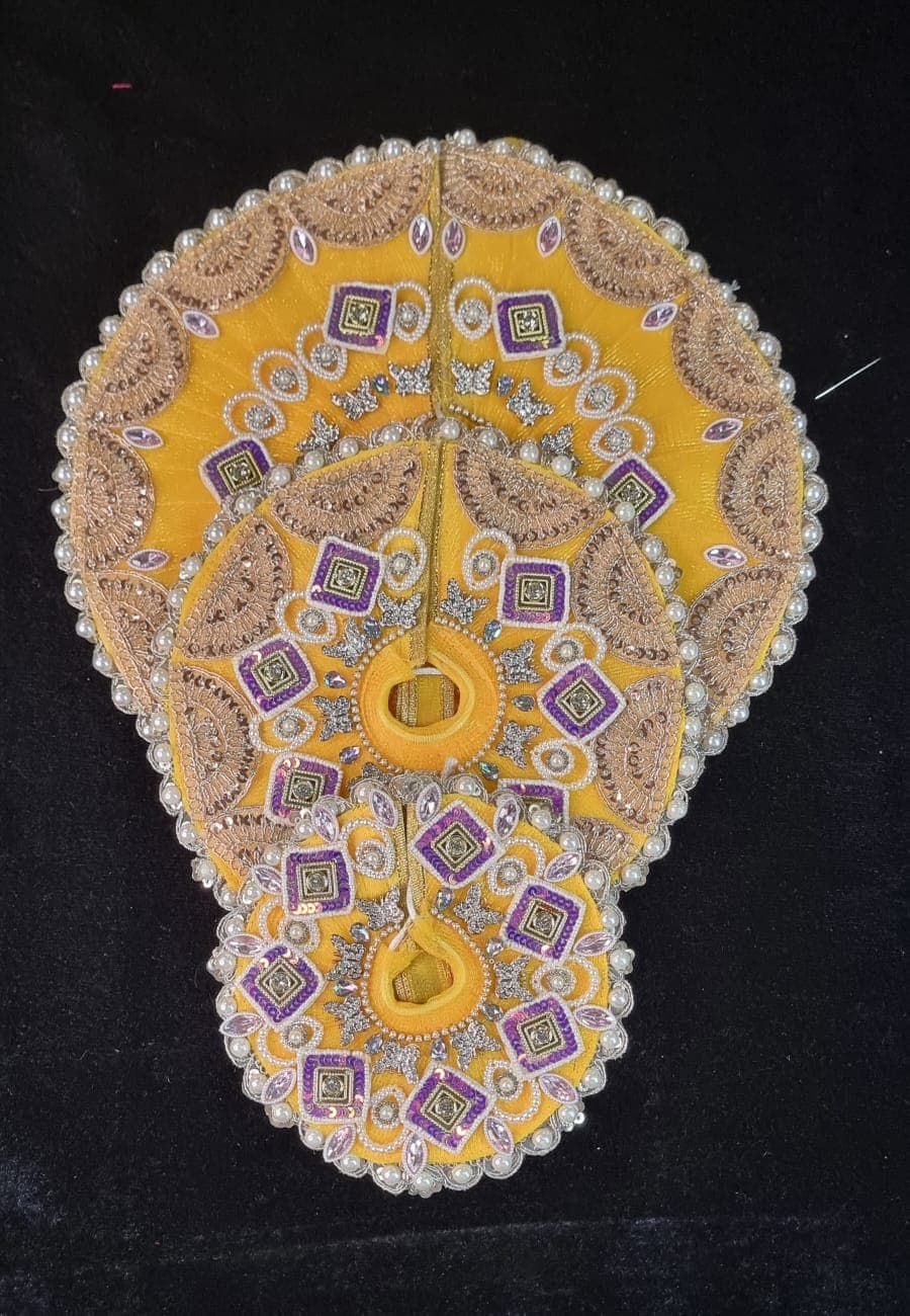 Yellow Violet Diamond Kundan Poshak alternate view